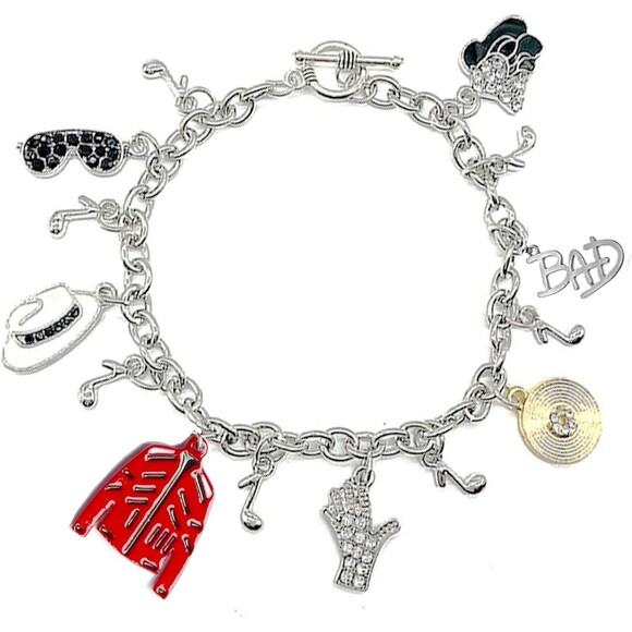 Michael Jackson Charm Bracelet – King of Pop-Colorful Iconic Charms, Fan Jewelry - Picture 4 of 7